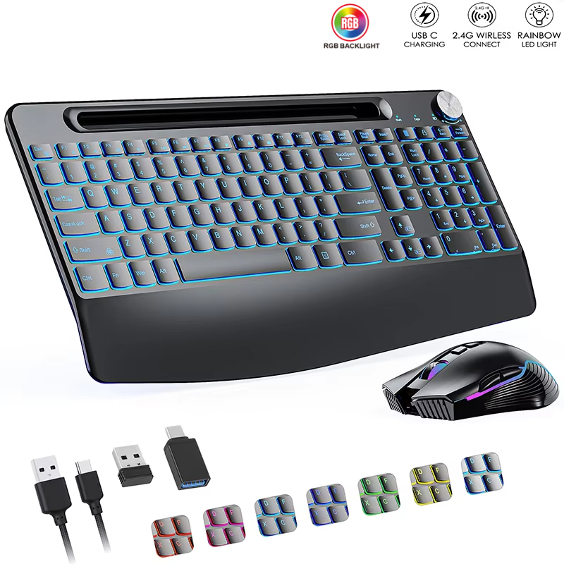 Gaming Keyboard Ergonomics - Combinazione tastiera e mouse wireless 2.4G