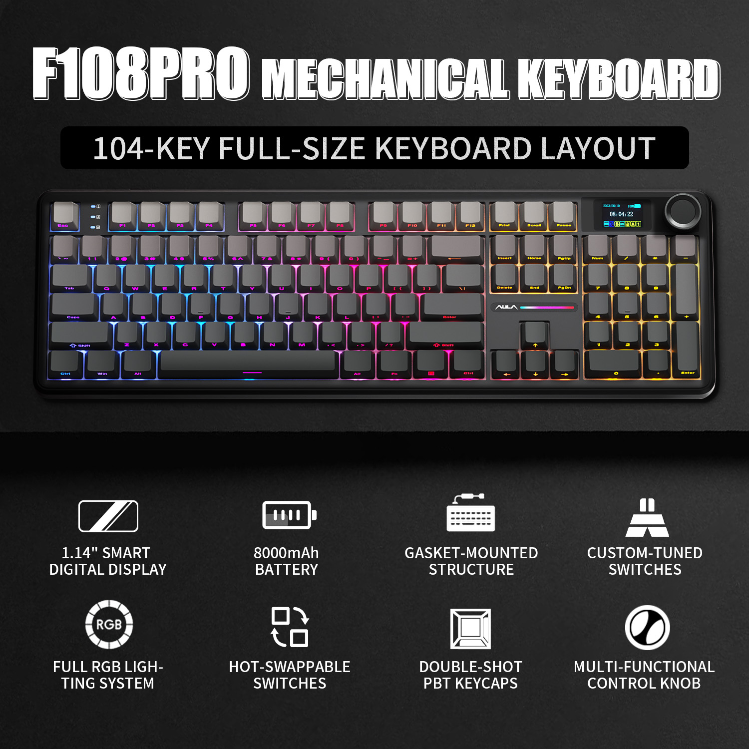 Gaming Keyboard Corsair - Tastiera Meccanica AULA F108 PRO Personalizzabile
