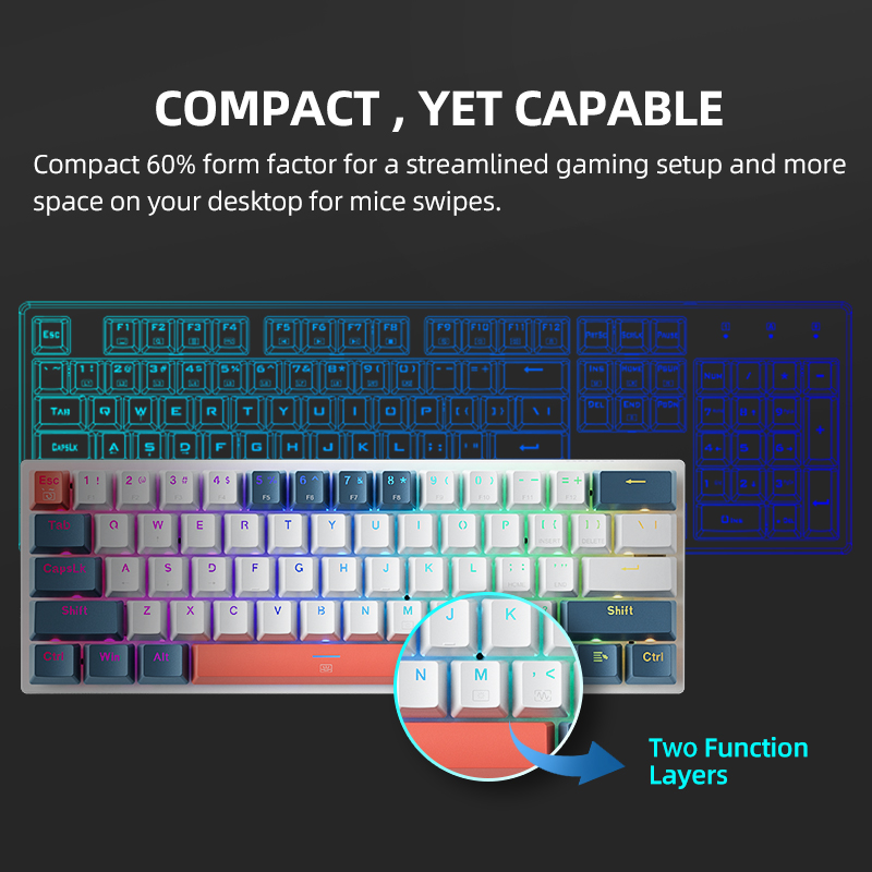 K500-B61 Machenike Mini Keybao - Keyboard Gaming Blue Switch recensione e prezzo